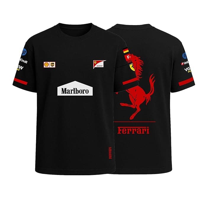 Motorsport T-Shirt 100% Cotton Car Printed Tshirt for Car Enthusiast for Men